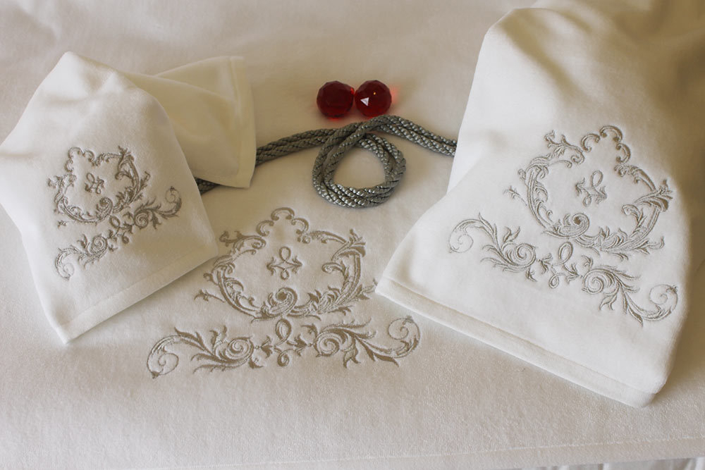 Набор полотенец 3шт Texteis Iris Set 3 Towels белый-серый