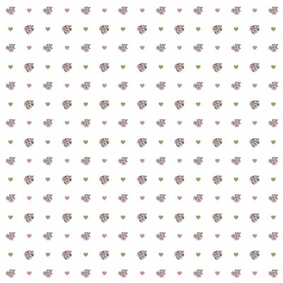 нежные цветы на белом фоне с сердечками