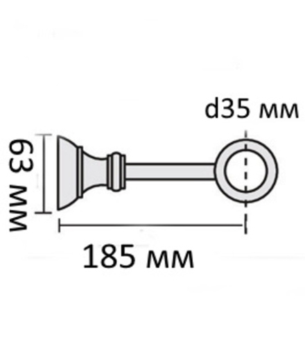 Кронштейн пластиковый однорядный d35 мм, цвет золото