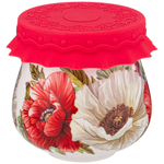 Баночка с силиконовой крышкой 180мл "Маки"