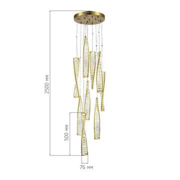SL6205.303.09 Светильник подвесной ST-Luce Латунь/Прозрачный LED 1*99W 4000K ELICA