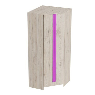 Шкаф угловой Скаут Дуб Бонифаций/Софт тач фуксия