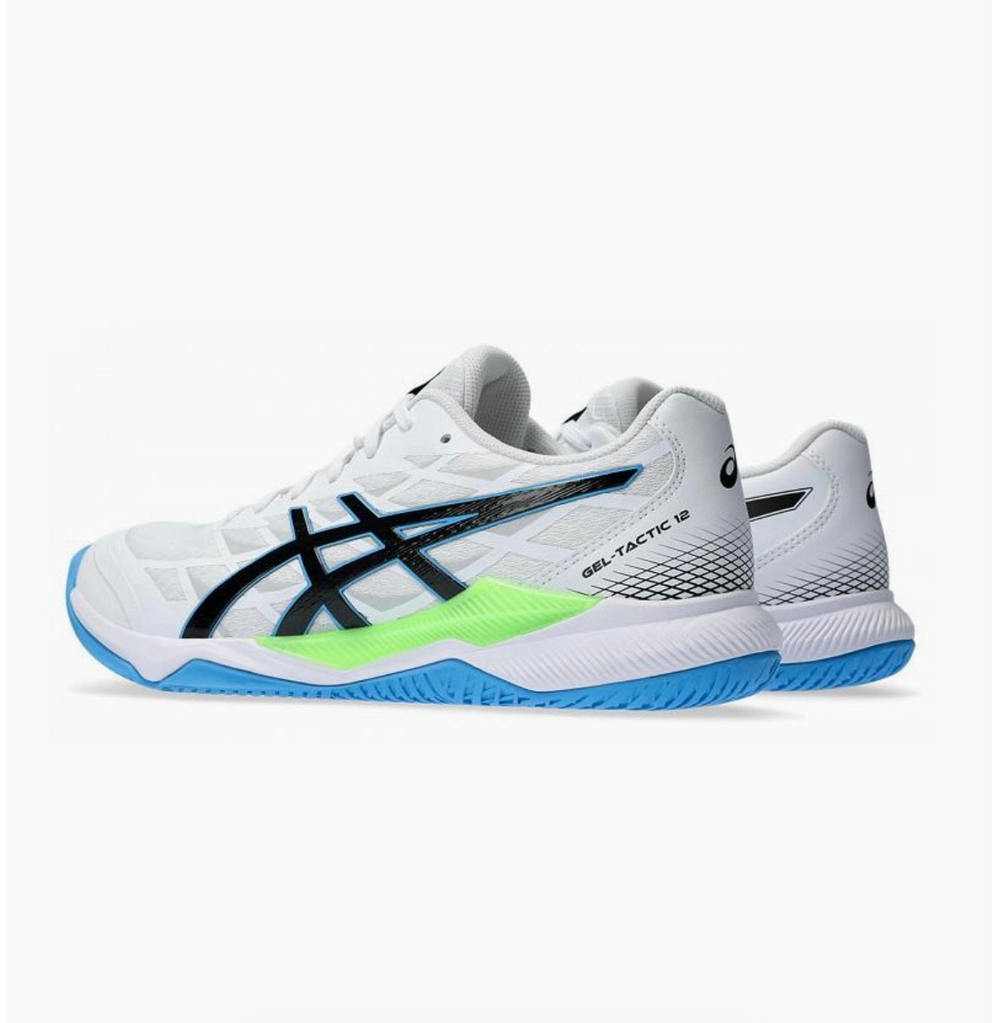 ASICS, GEL-TACTIC 12, WHITE/LIME BURST, MEN, US 9,5 /EUR 43,5 /UK 8,5 /СМ 27,5