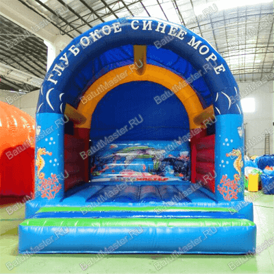 Коммерческий надувной батут "Синее море" с крышей