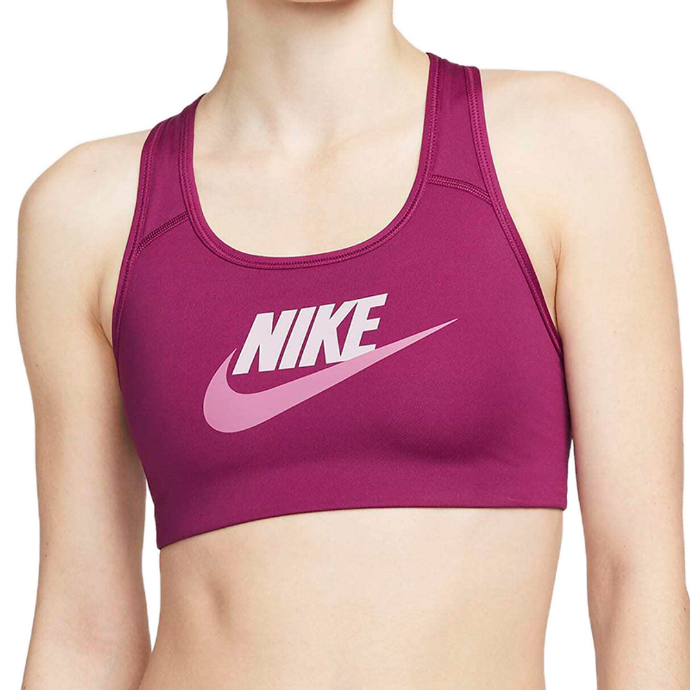 ТОП теннисный Nike Medium-Support Graphic Sports Bra W - sangria/plum fog/light bordeaux