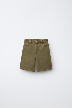 ZARA ШОРТЫ-БЕРМУДЫ RELAXED BAGGY, ЗЕЛЕНЫЙ