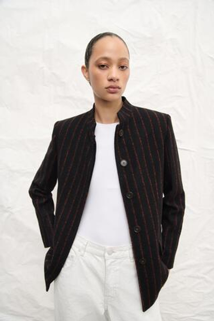 ZARA БЛЕЙЗЕР ИЗ СМЕСОВОЙ ШЕРСТИ — LIMITED EDITION, ZW COLLECTION, ЧЕРНЫЙ/ОРАНЖЕВЫЙ