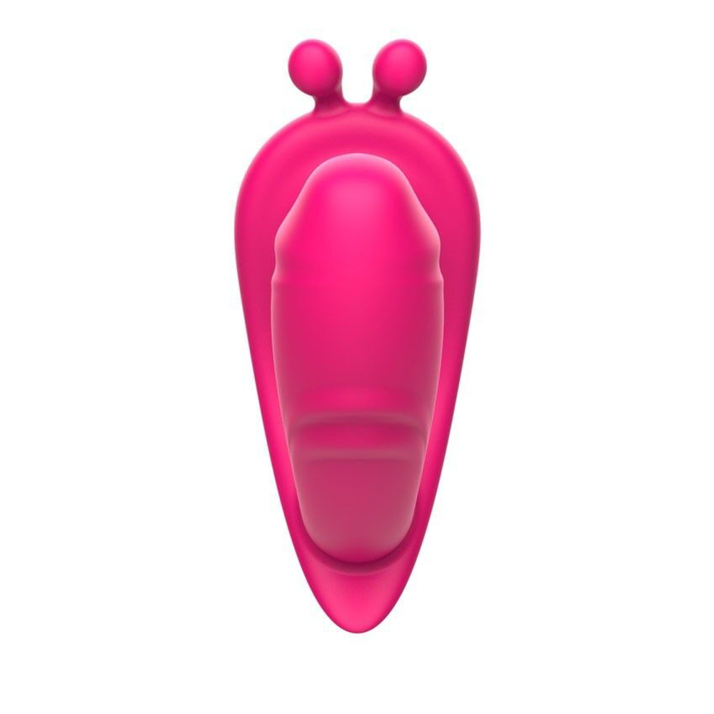 Розовый вибромассажёр с пультом дистанционного управления