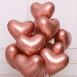Шар Сердце розовое золото хром