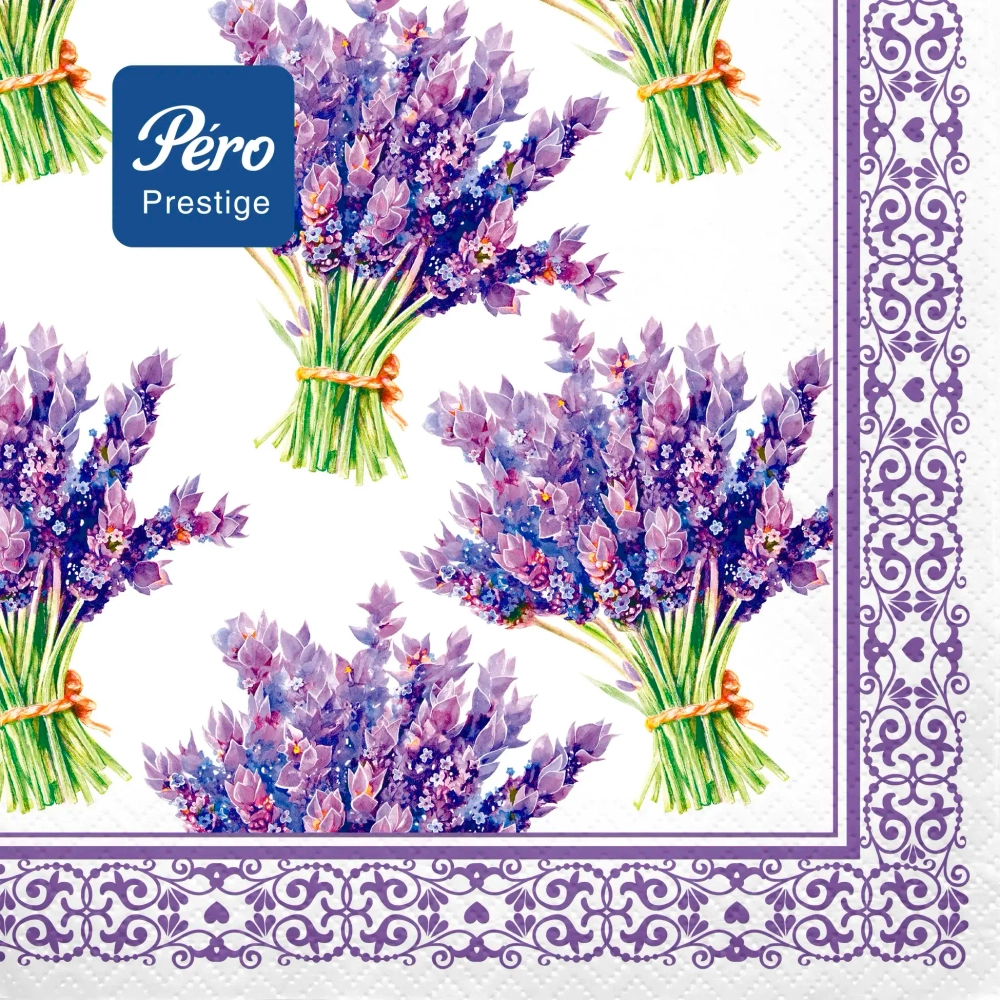 Салфетки бумажные 33*33 Pero Prestige Романтика, 3сл 20л