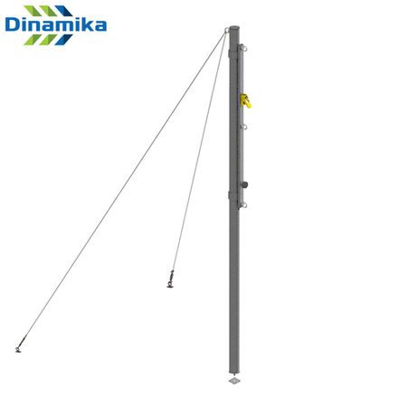 Стойки волейбольные универсальные круглые на растяжках с системой натяжения (цвет светло-серый)