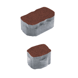 Тротуарная плитка Арена - Гранит Красный, комплект из 2 видов плит