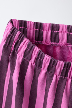 ZARA БРЮКИ-КЮЛОТЫ В ПОЛОСКУ, ЯРКО-РОЗОВЫЙ