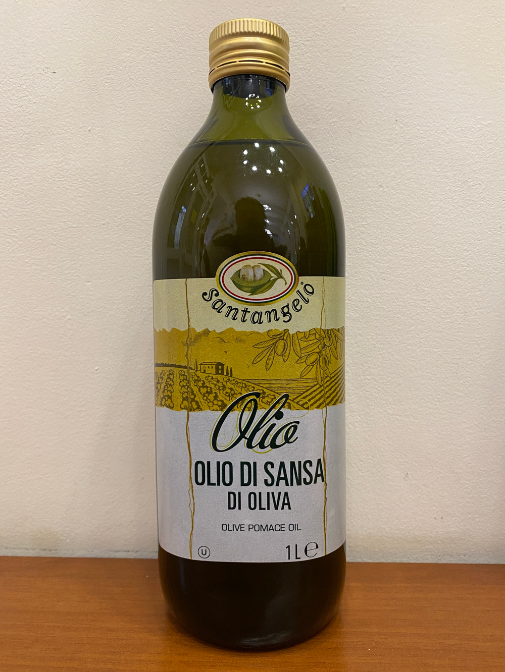 Оливковое масло SANTANGELO Для жарки Рафинированное (Pomace) 1 литр в стекл. бутылке Италия