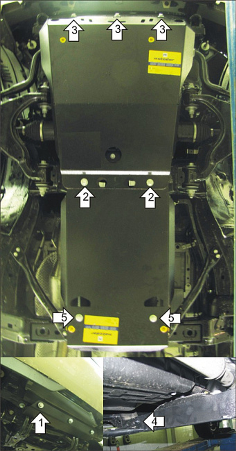 Защита алюминиевая 5 мм Д, ПДф, КПП Toyota Land Cruiser 150; V=4,0 MOTODOR.32523