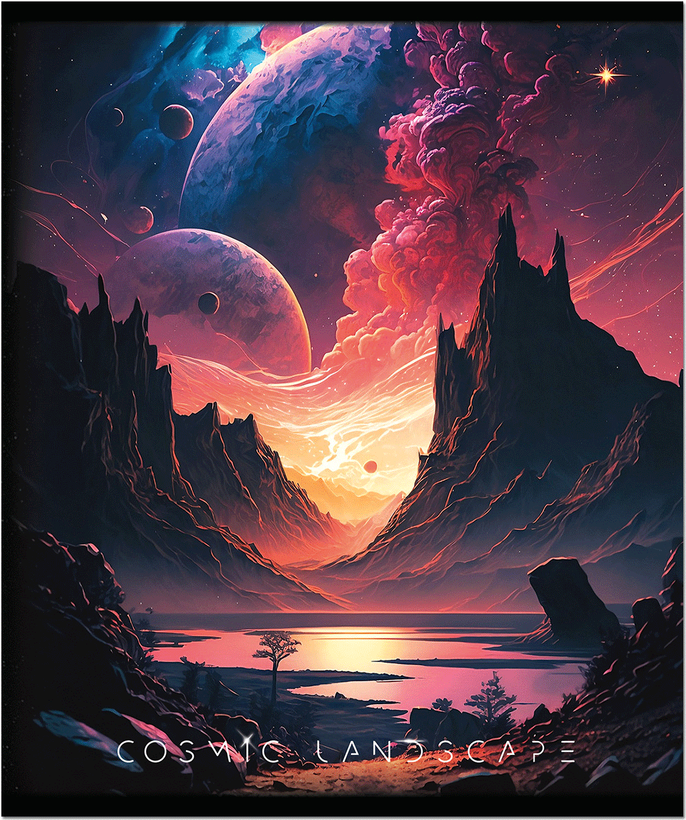 Тетрадь 170х203, 48 л. скрепка COSMIC LANDSCAPE