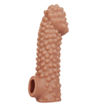 Насадка на фаллос с бугорками и отверстием для мошонки Extreme Sleeve (Цвет: телесный)