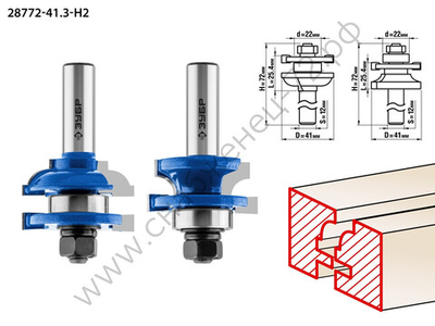 ЗУБР 41x23мм, хвостовик 12мм, набор фрез рамочных №2