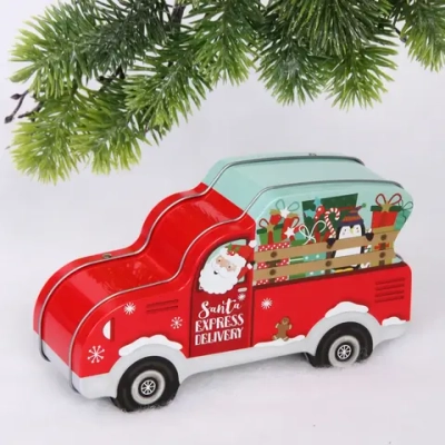 Банка жестяная «Грузовичок с пингвином» 19*11*6см