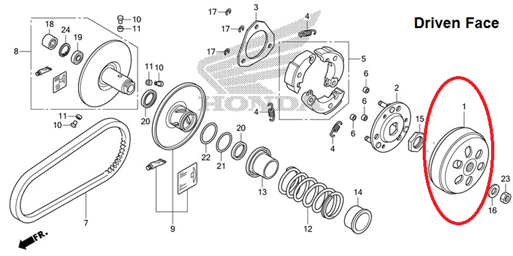 22100-KWN-900. OUTER COMP., CLUTCH