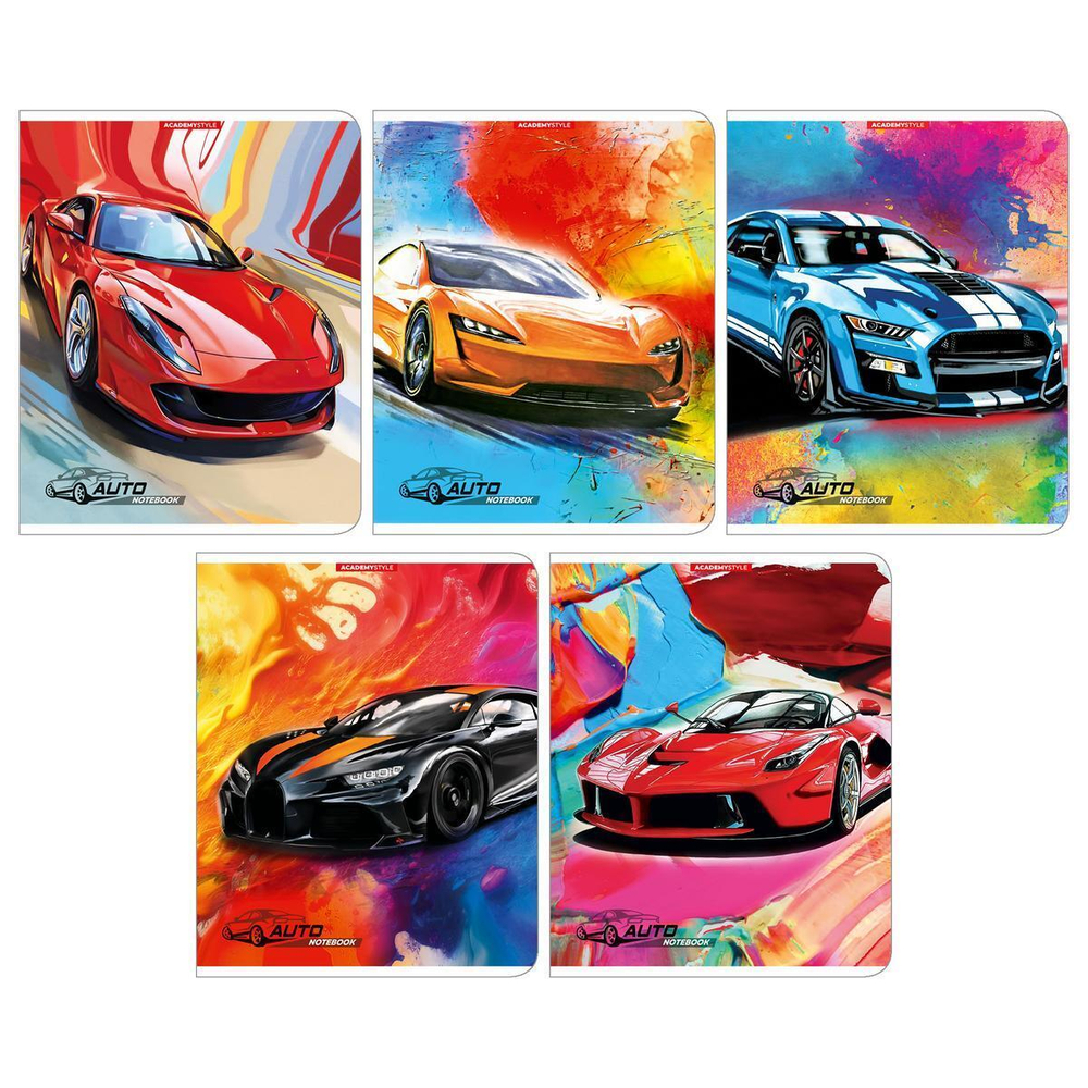 Тетрадь А5 48л клетка "Цветные машины" (Академия Групп)