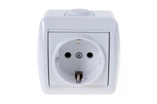 Розетка 1 местная LEZARD Ната белая с/з керамика