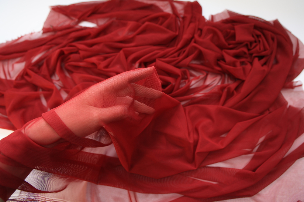 Сетка трикотаж красная