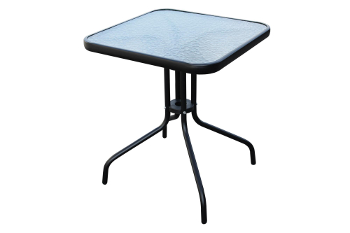 Стол квадратный  арт.SC-075 60х60см (каркас черный, столешница стекло) "Garden story"