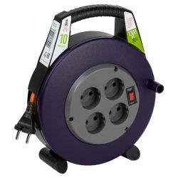 Удлинитель силовой ЭРА BPx-4-2x0,75-10m в закрытом корпусе без заземления с выключателем 4 розетки 10м ПВС 2x0,75мм2 6А | Силовые удлинители