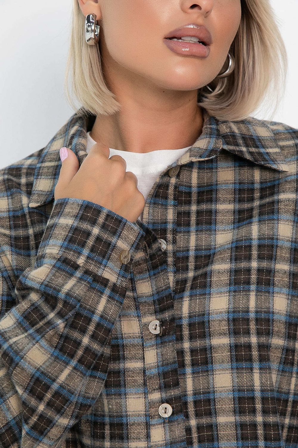 Рубашка Денни (бежево-коричневая) Б14136-7М LT Collection