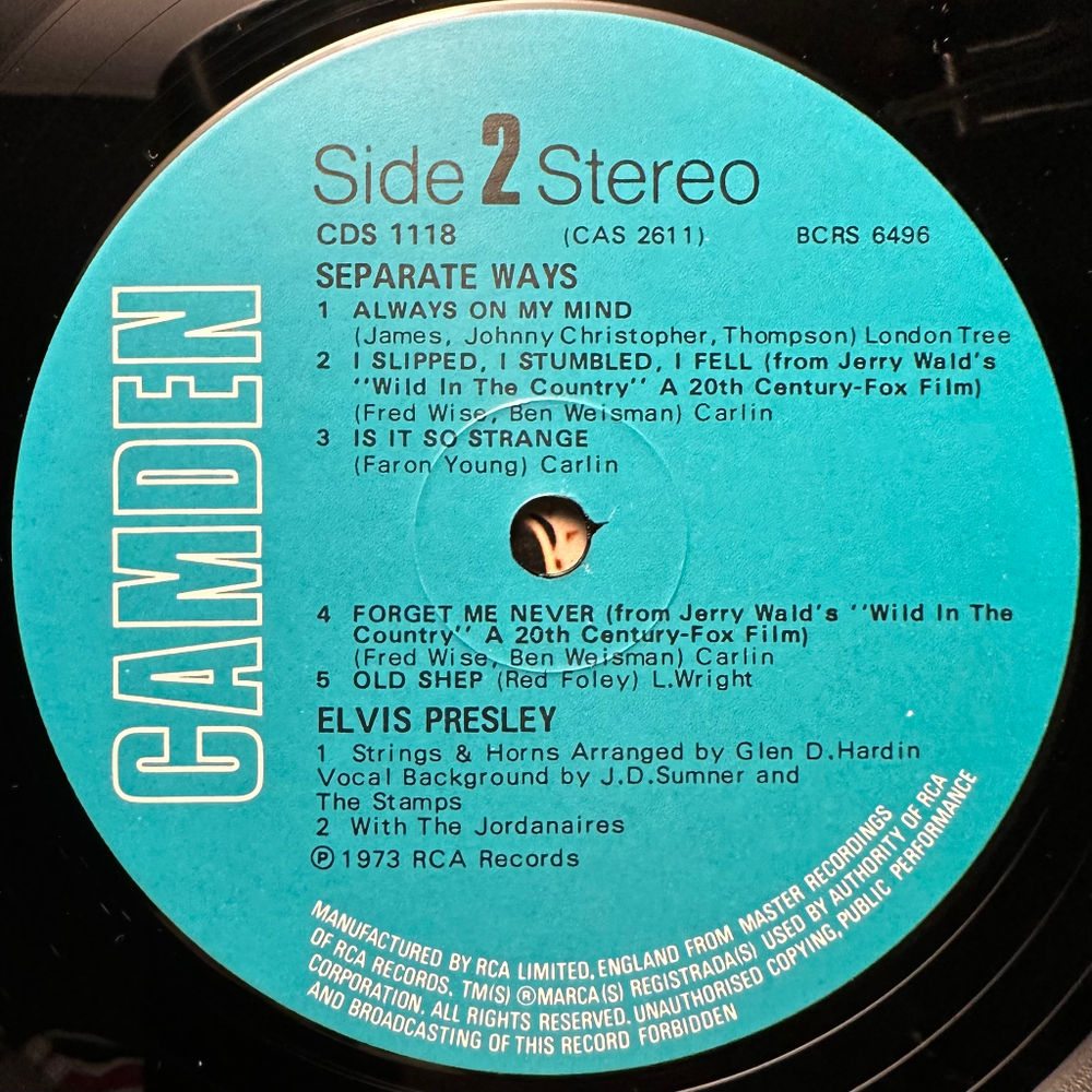 Elvis - Separate Ways (Англия 1978г.)