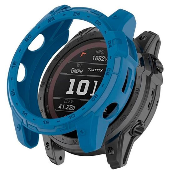 Защитный бампер чехол для часов Garmin Fenix 7X, Tactix 7 / 7 Pro, Enduro 2 материал TPU (Синий)