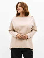 Лонгслив с широким вырезом лодочка