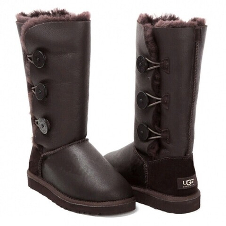 Угги Bailey Button Triplet Metallic Chocolate