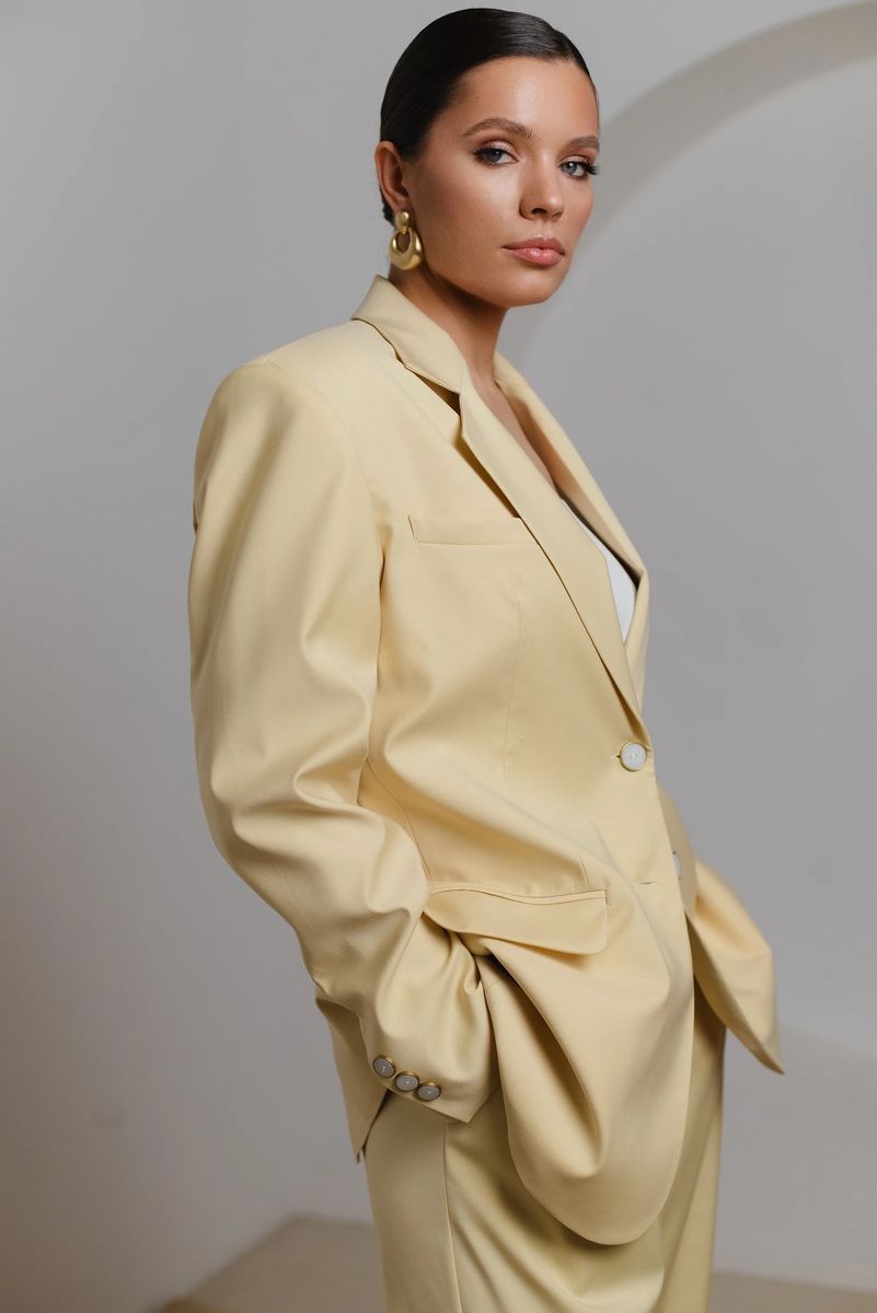 Жакет однобортный ванильный