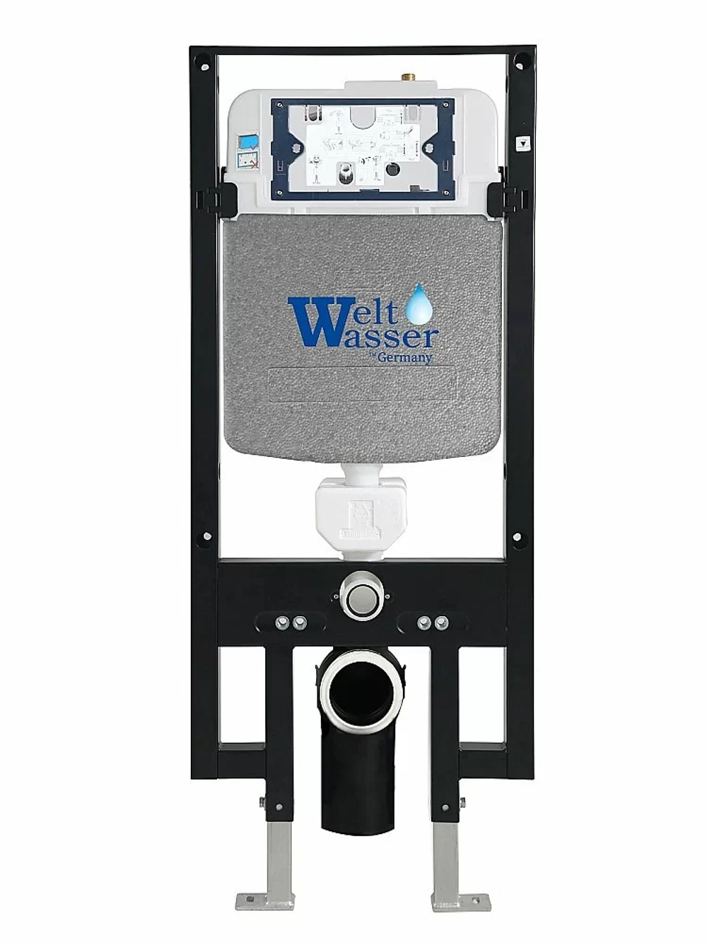 Унитаз подвесной WeltWasser WW MERZBACH 10000014108 с крышкой микролифт, безободковый, смыв торнадо, в комплекте с инсталяцией, черный матовый