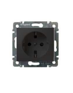 0321 Legrand Розетка со шторк. чёрный