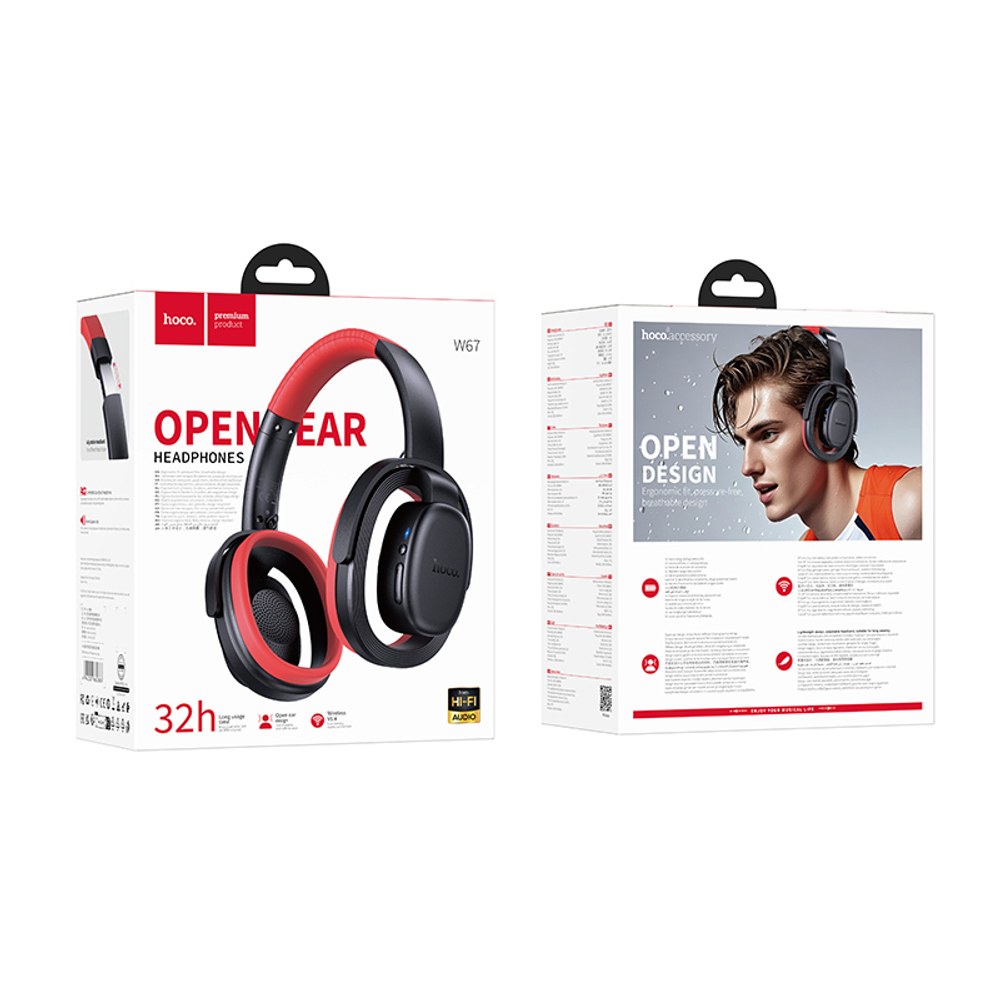 Полноразмерные Bluetooth наушники HOCO W67 (черный)