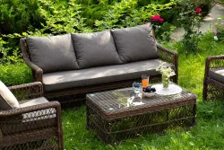 "Гранд Латте" лаунж-зона из искусственного ротанга, цвет коричневый