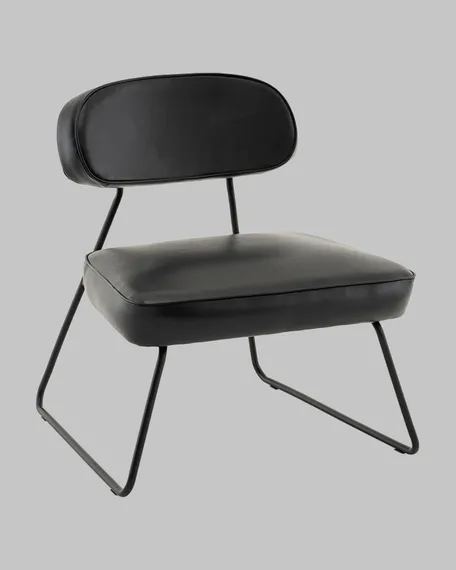 Лаунж-кресло Take, чёрная экокожа