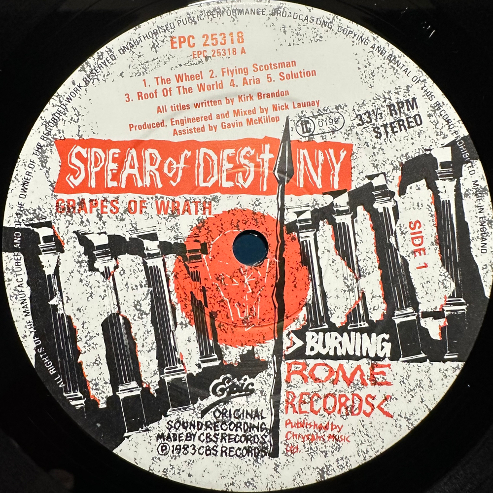 Spear Of Destiny - Grapes Of Wrath (Англия 1983г.)
