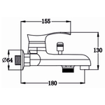 Смеситель для ванны, РМС, корот изл, с картриджем, хром, SL86-009
