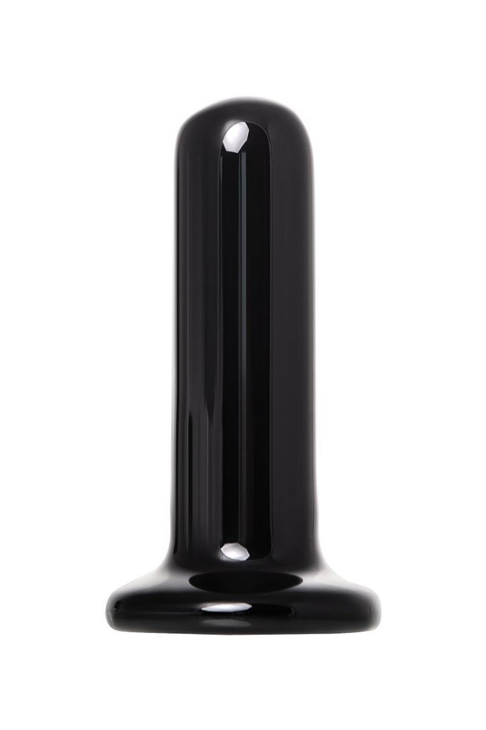 Черный стеклянный мини-вибратор - 10 см. (Цвет: черный)