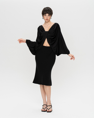 Драпированный топ из трикотажа