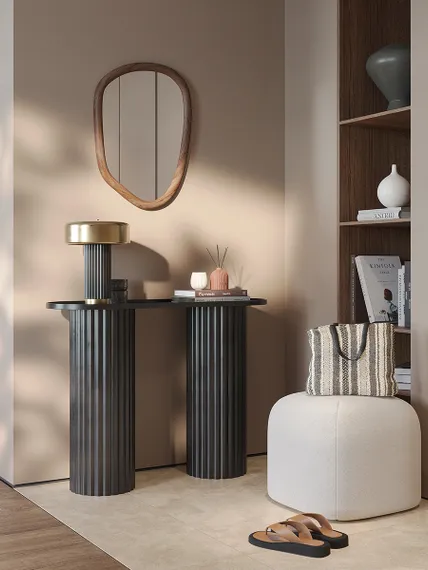 Лампа настольная Stone, Ø28х35 см, черная/золотистая