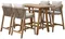 Комплект барной мебели Rimini из массива акации, барный стол, 4 барных стула