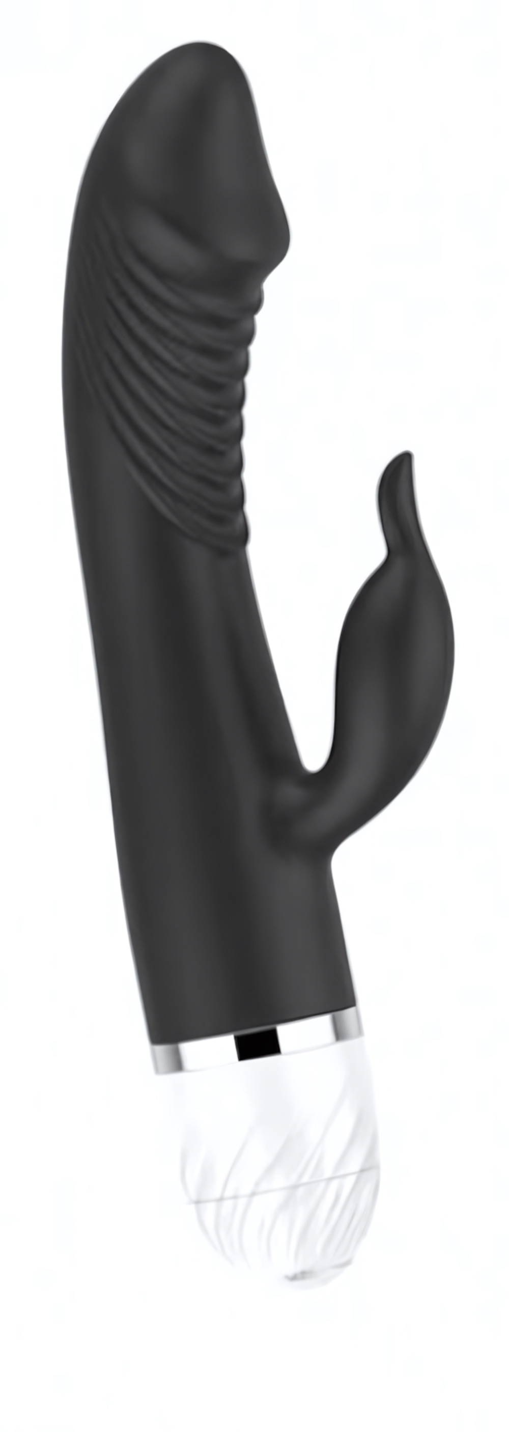 Черный вибратор Rosyland мультиспид (Цвет: черный с белым)