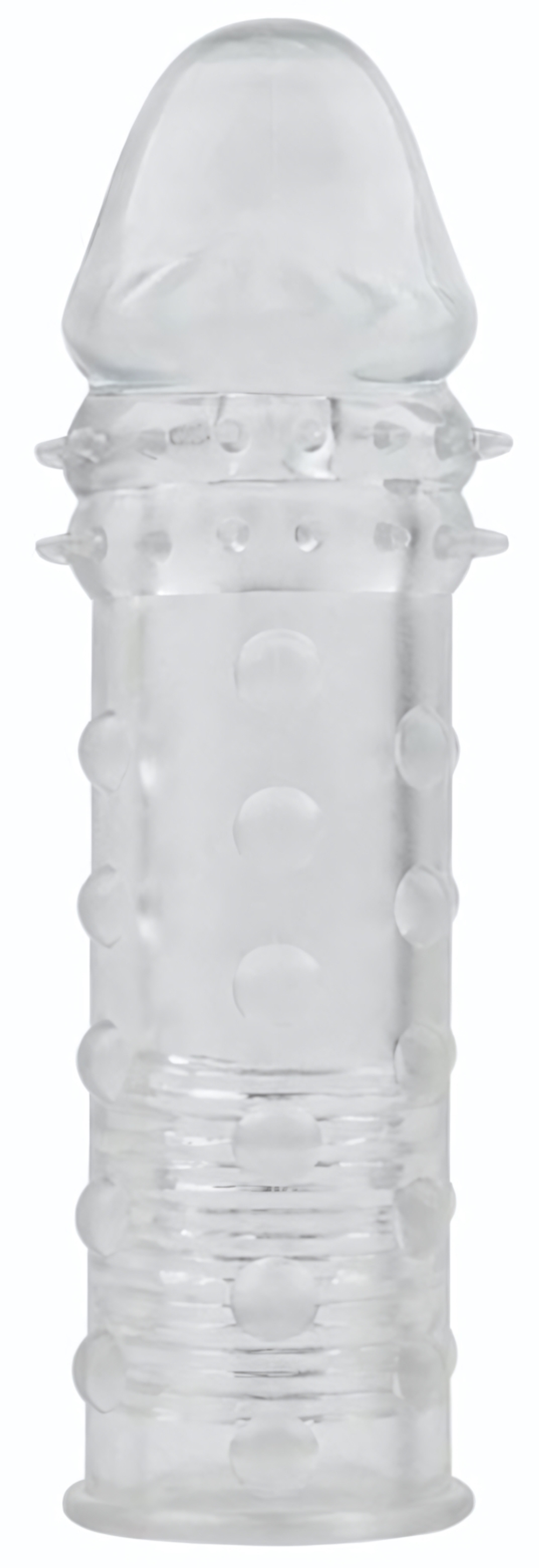 Прозрачная реалистичная насадка на пенис Extra Texture Sleeve - 16,2 см. (Цвет: прозрачный)