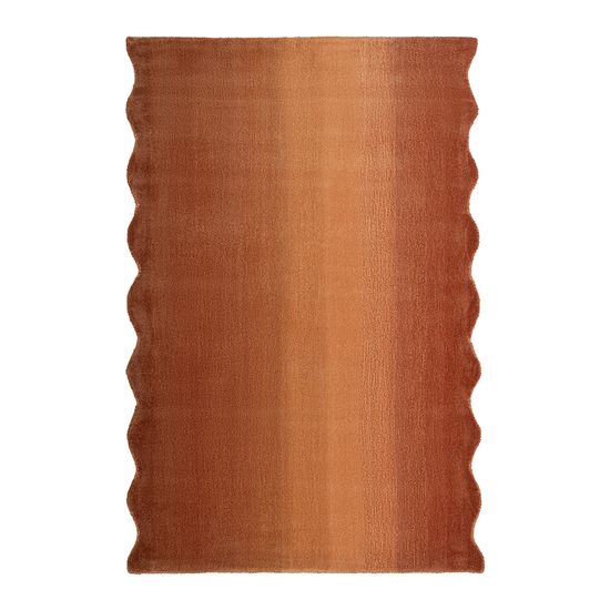 Ковер из шерсти over horizon терракотового цвета из коллекции trendy ruffles, 120х180 см