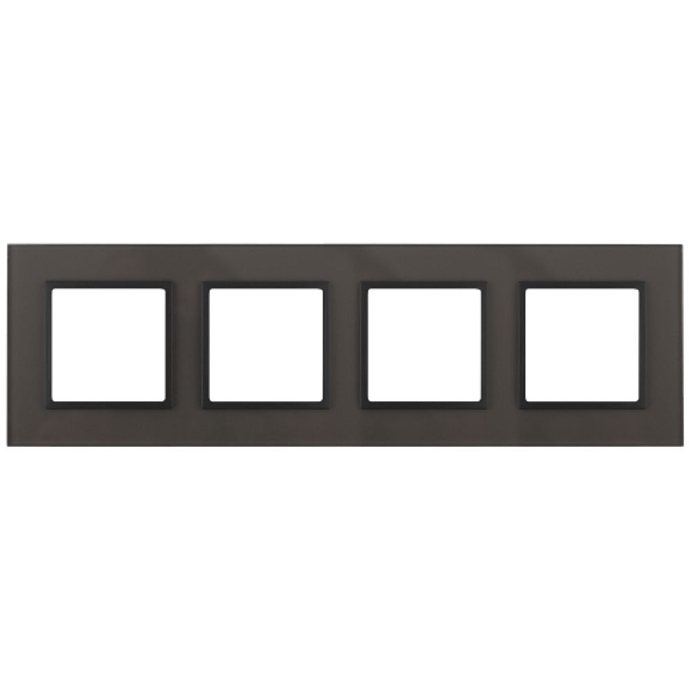 14-5104-32 ЭРА Рамка на 4 поста, стекло, Эра Elegance, серый+антр